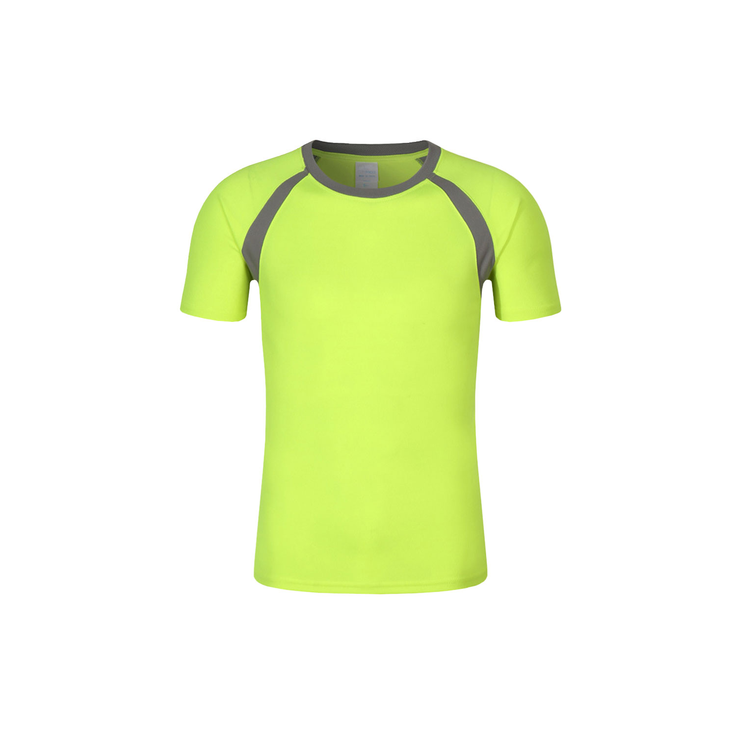 06183330018-Quick-Dry-mixedcolour-Tshirt-neongreen blank